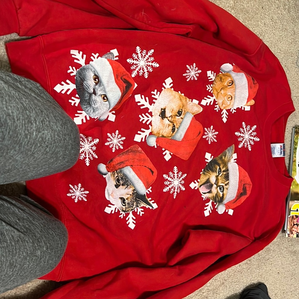Christmas cat sweatshirt